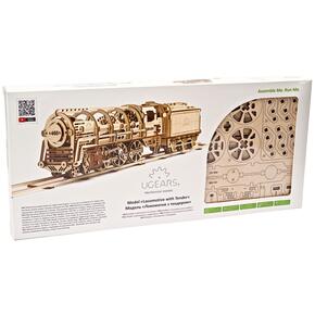Zabawka drewniana UGEARS Mechaniczne modele 3D Lokomotywa UG460 70012 (443 elementy)